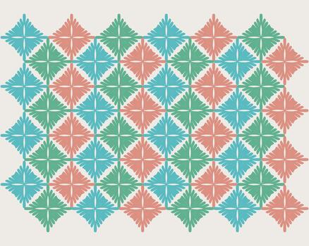 Geometric pattern vibrant diamond repeated textile motif pattern with a touch of elegance, creating a captivating visual texture editable vector