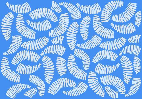 Abstract stripe shape Formations pattern background artistic of abstract textile motif, reminiscent of underwater life. The illustration created with simple lines and a vibrant blue backdrop print art vector