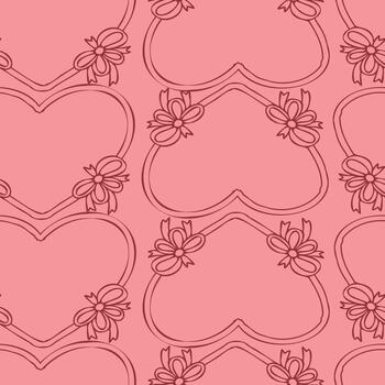 Heart frame with bow background vector