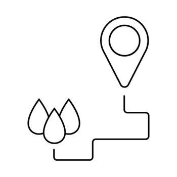 mapa puntero con agua soltar icono. contorno ilustración de mapa puntero con agua soltar icono para web vector