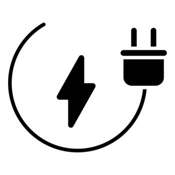 Electric plug and lightning icon. Simple illustration of electric plug and lightning icon for web design isolated on white background. vector