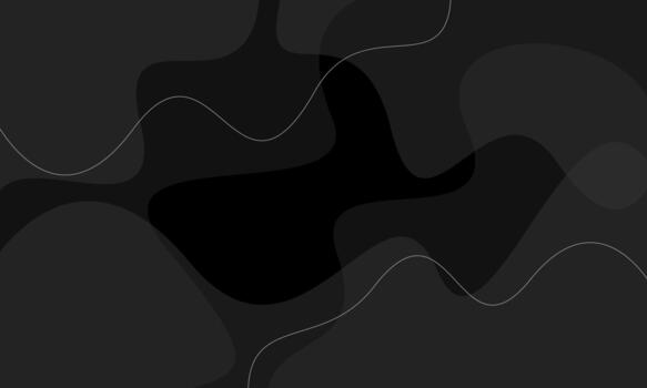 Black grey wave abstract background, flowing wavy modern composition vector