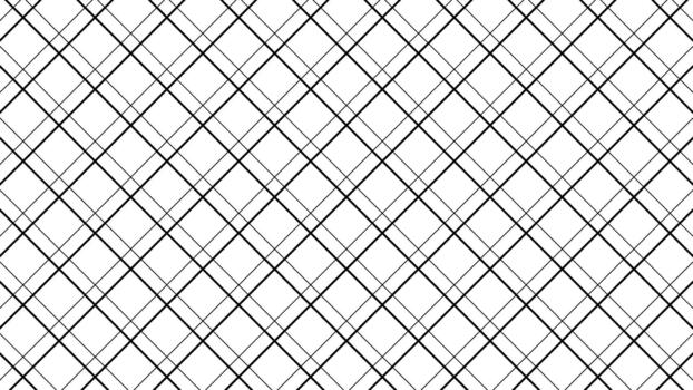 Diagonal cross line grid seamless pattern. Geometric diamond texture. Black diagonal line mesh on white background. Minimal quilted fabric. Metallic wires fence pattern vector