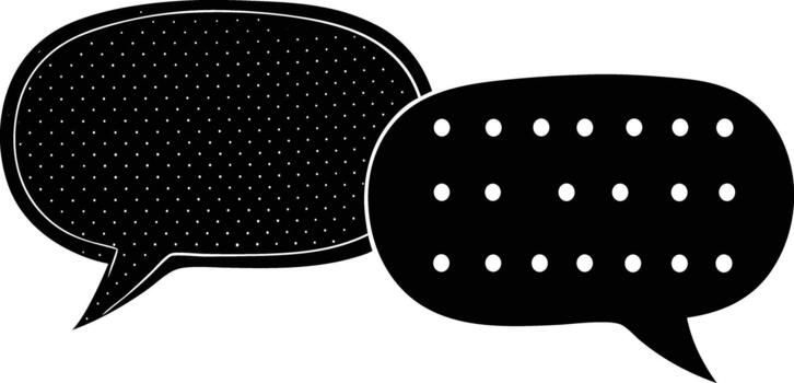 dos habla burbujas interactuando con cada otro en un sencillo moderno y minimalista estilo vector