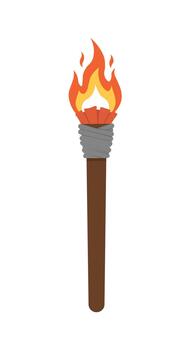 Burning Torch Icon with flame vector