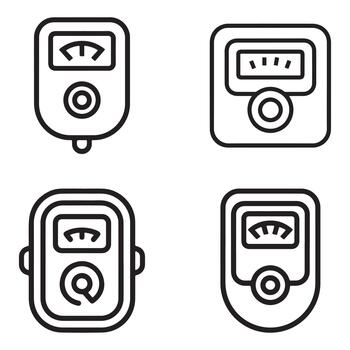 Creator royalty smart meter icon outline set featuring a distinctive silhouette design vector