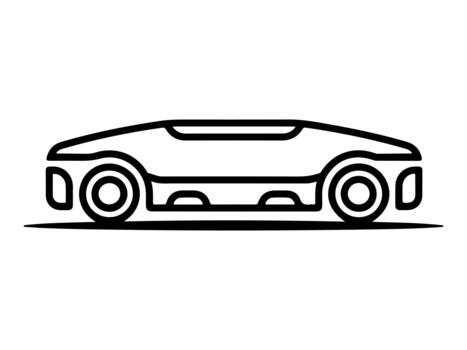 Outline silhouette of an autonomous delivery robot docking station for automated logistics and urban delivery services vector