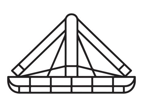 Abstract silhouette of an ocean cleanup technology device with flowing lines and water elements vector