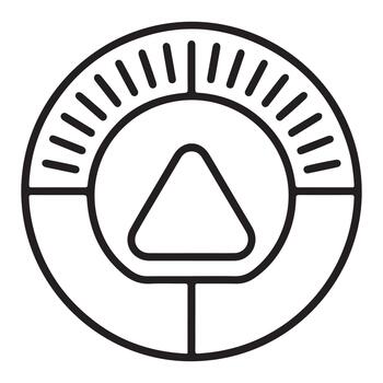 Outline of an air quality index sensor device with a distinctive silhouette style vector