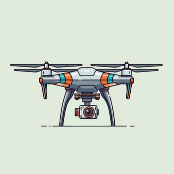 A drone with a camera on top of it vector