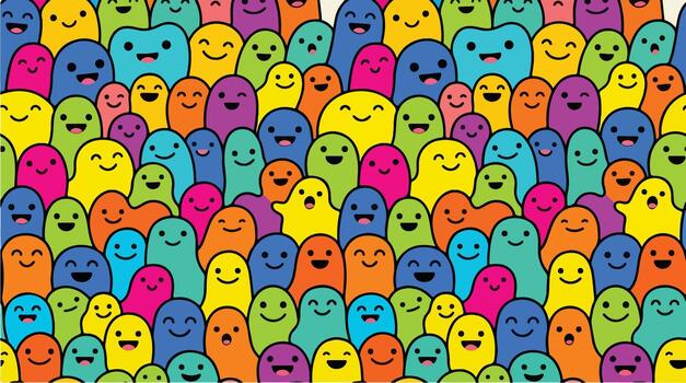 un vistoso modelo de sonriente caras vector