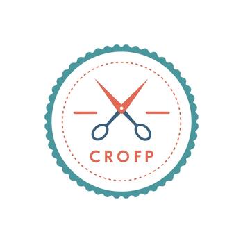 Retro Circular Scissors Logo Badge for Crafting and Tailoring vector