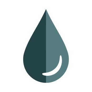 Stylized teal water droplet icon with subtle highlight and shadow effect vector