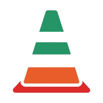 Abstract geometric shapes representing a traffic cone stacked vertically vector