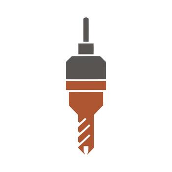 Stylized icon of a drill bit with a gradient color scheme vector