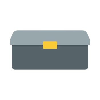 sencillo plano diseño icono de un gris caja de herramientas con un amarillo pestillo vector