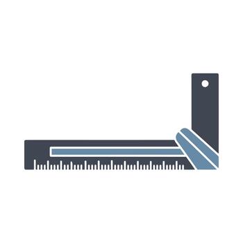 Modern illustration of a carpenter s square tool with precise measurements vector