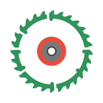 resumen circular diseño con dentado verde exterior anillo y rojo y gris interior círculos vector