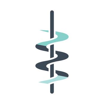 Abstract spiral auger drill bit design with teal and gray tones vector