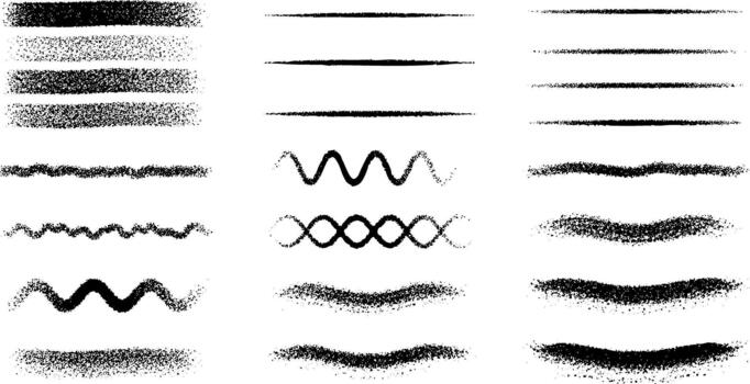 Versatile collection of delicate textured brush strokes and abstract graphic lines, perfect for adding artistic design elements and creative overlay effects on any light background vector