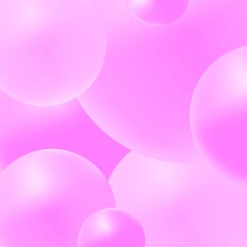 Modern abstract purple background in pink colours. Realistic 3D spheres. Shiny bubbles backdrop. Square graphic template. vector