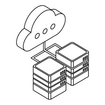 Isometric Data Center Cloud Computing Server Network Illustration vector