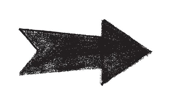 Bold black ink arrow sketch for next step or forward button vector