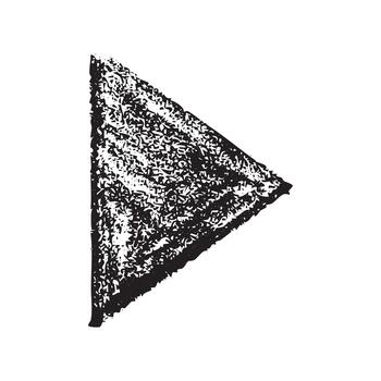 grunge texturizado negro triángulo jugar botón icono vector