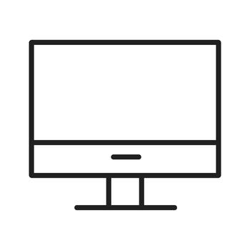 Outline Desktop Computer, Monitor and CPU Tower vector