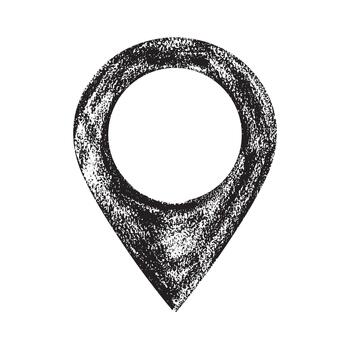 Grunge Style Location Pin Icon with Distressed Texture vector