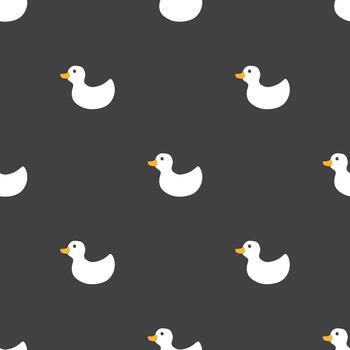 Cartoon rubber duck pattern in circular repeat vector