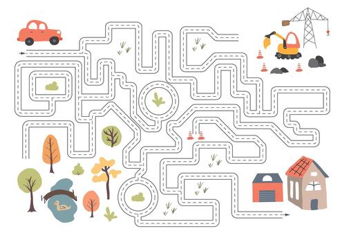 naturaleza camino hallazgo juego mediante bosque paisaje vector