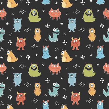 monstruos mascotas sin costura modelo repitiendo antecedentes Arte vector