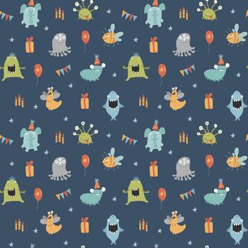 monstruo amigos sin costura modelo repitiendo diseño diseño vector