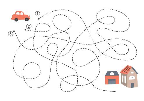 Town navigation puzzle for spatial reasoning skills vector