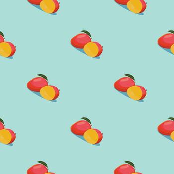 Organic Mango Pattern for Juice and Smoothie Labels vector