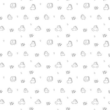 caprichoso dino vehículo modelo para guardería huellas dactilares vector