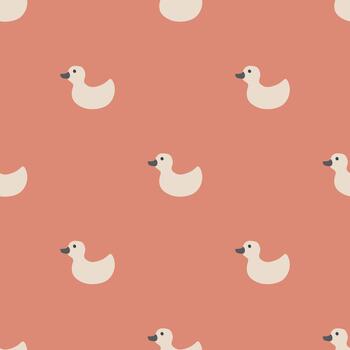 Rubber duck motif in soft repeating layout vector