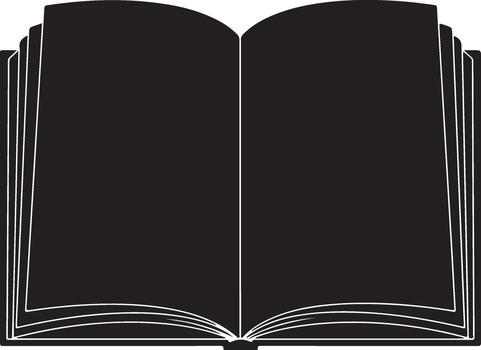 An open book with a white background vector