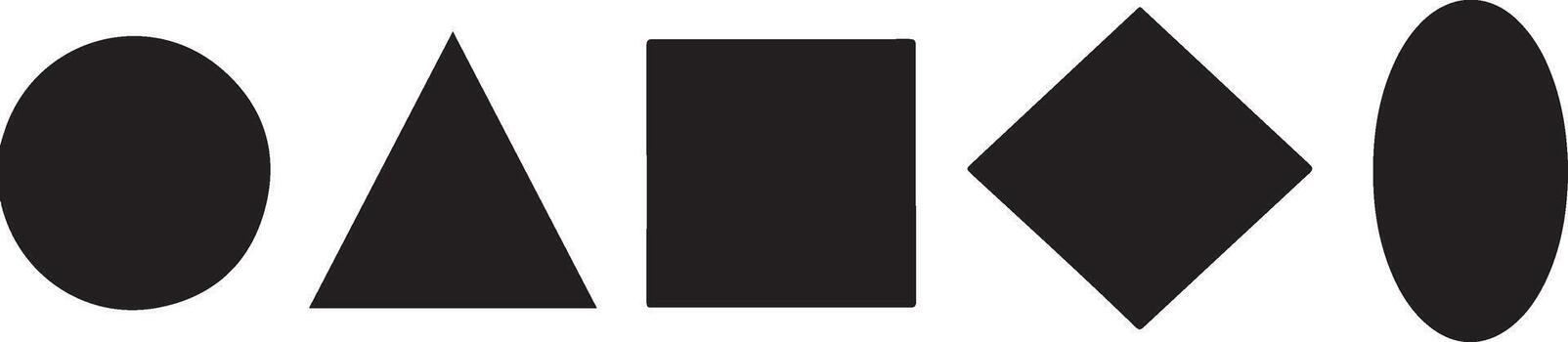 A set of shapes that are arranged in a circle vector