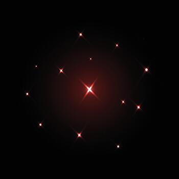 Red glowing abstract light particles creating a vibrant shimmer vector