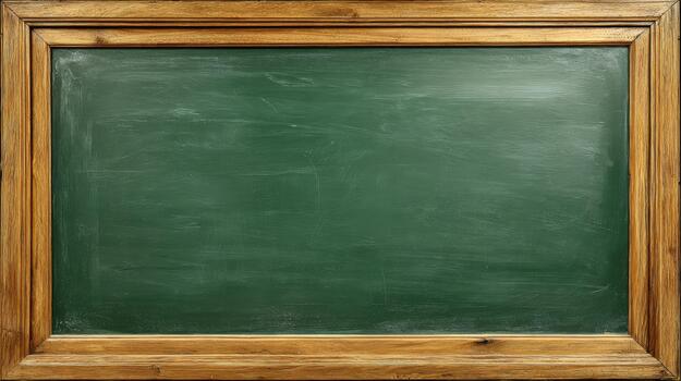 Green Chalkboard with Wooden Frame for Education, Classroom, or Menu Display Background photo