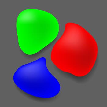 Soft RGB Gradient Blobs on Dark Background vector