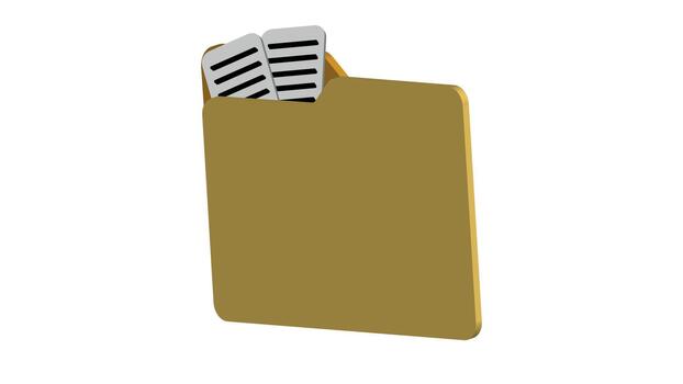 a folder with a card in it on a white background vector