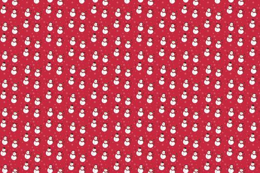 a red and white snowman pattern on a red background vector