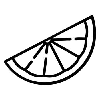 soltero contorno representa un agrios rebanada, exhibiendo el de frutas segmentario estructura claramente vector