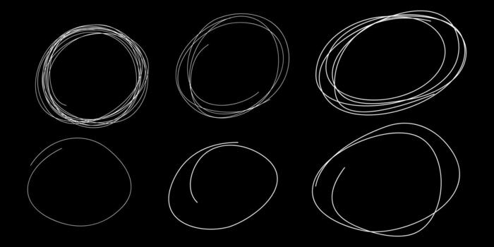 Hand drawn scribble line circles, Doodle circular for message note mark design element vector