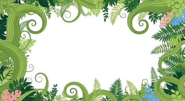 Lush greenery decorative frame vector