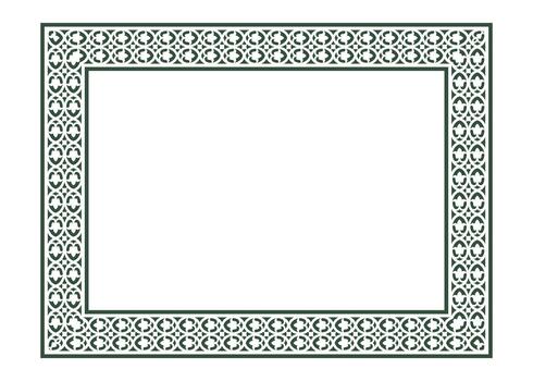 verde frontera marco decoración cordón decorativo elemento para diseño. a4 formato. modelo. modelo para creando certificados, regalo vales, postales, diplomas, bordado, chorro de arena. vector