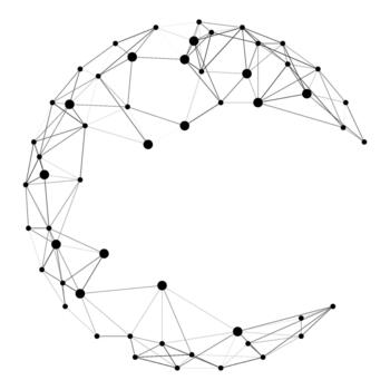 Abstract Network Crescent Shape Digital Technology Concept vector